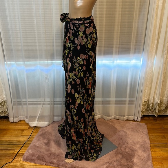 Giambattista Valli Floral Print Silk Georgette Maxi Skirt - Picture 3 of 7